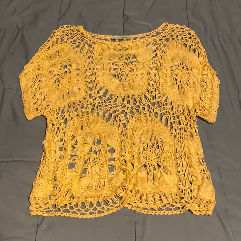 Yellow crochet top